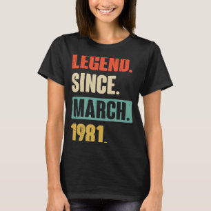 Vermächtnis seit März 1981 Geburtstag 42. Dekorati T-Shirt