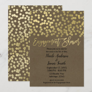Vermählung Hochzeit Gold Modern Chic Rustikal Kraf Einladung