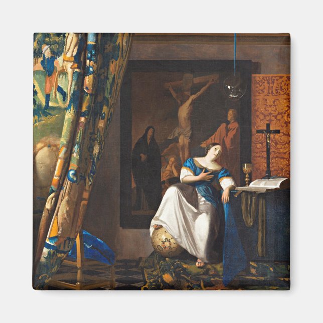 Vermeer - Allegorie des katholischen Glaubens Magnet (Vorne)