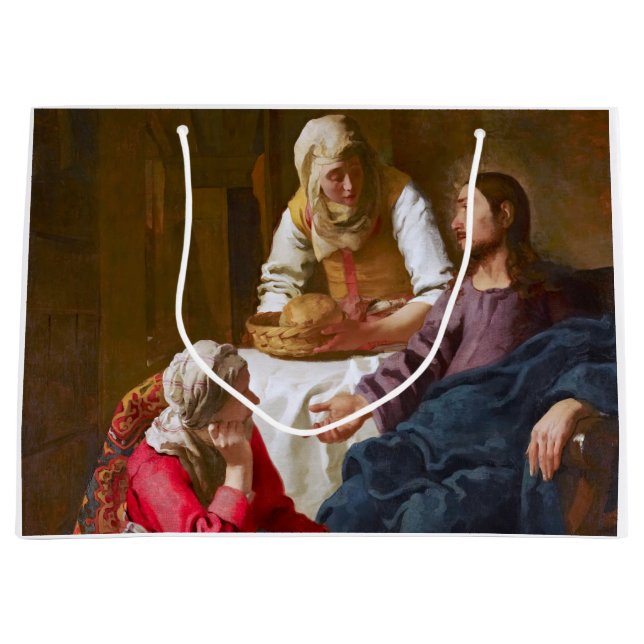 Vermeer - Christus im Haus von Martha und Maria Große Geschenktüte (Vorderseite)