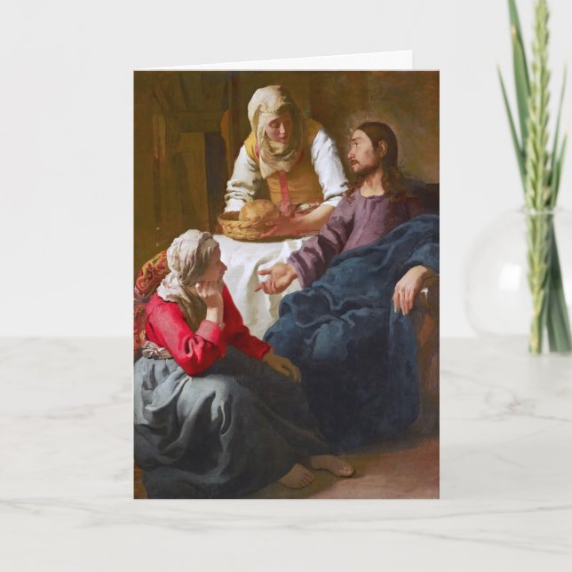 Vermeer - Christus im Haus von Martha und Maria Karte (Vorderseite)