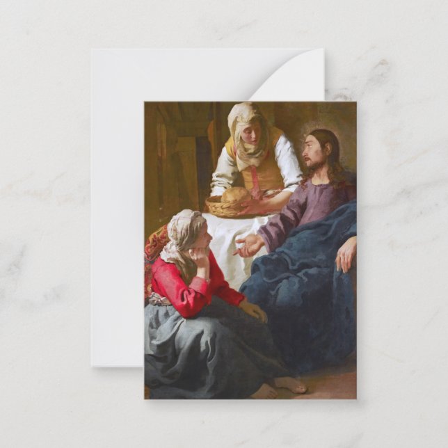Vermeer - Christus im Haus von Martha und Maria Mitteilungskarte (Vorderseite)