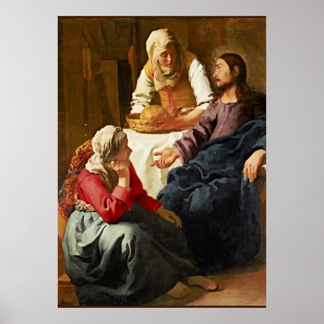 Vermeer - Christus im Haus von Martha und Maria Poster (Vorne)