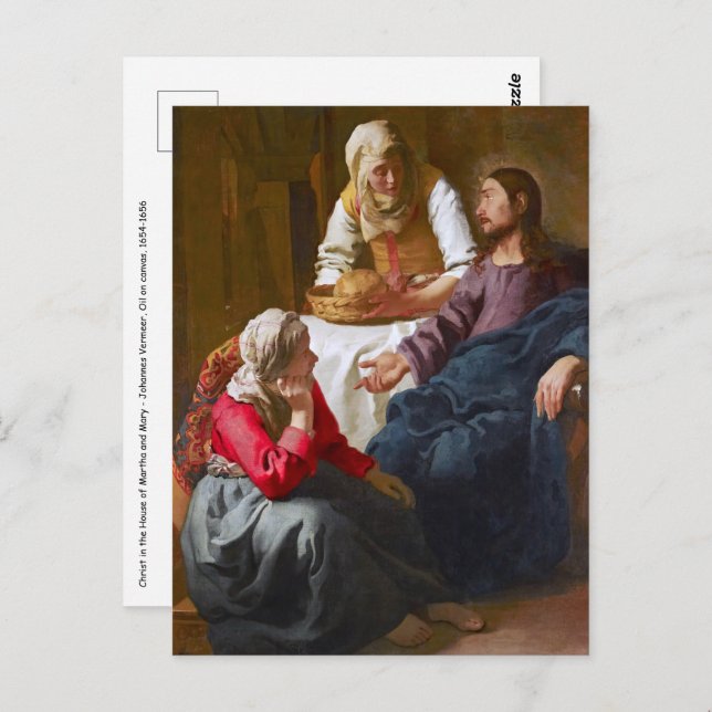 Vermeer - Christus im Haus von Martha und Maria Postkarte (Vorne/Hinten)