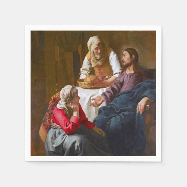 Vermeer - Christus im Haus von Martha und Maria Serviette (Vorderseite)
