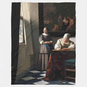 Vermeer - Dame beim Briefeschreiben mit ihrer Magd Fleecedecke