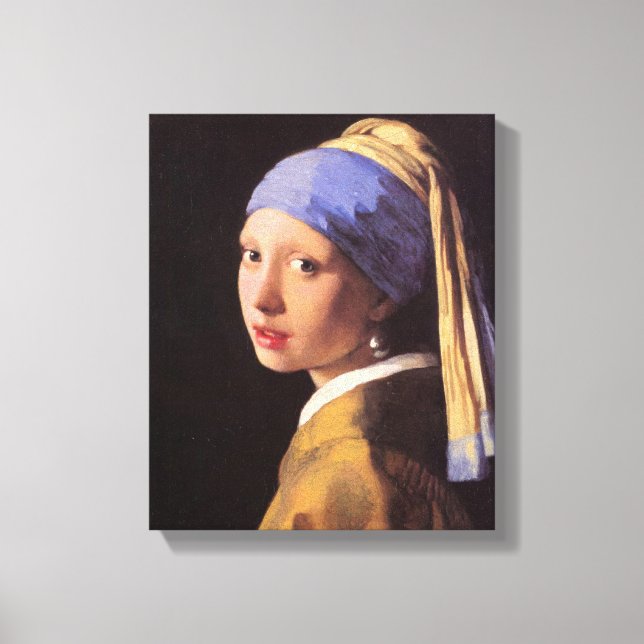 Vermeer - Das Mädchen mit dem Perlenohrring Leinwanddruck (Vorderseite)