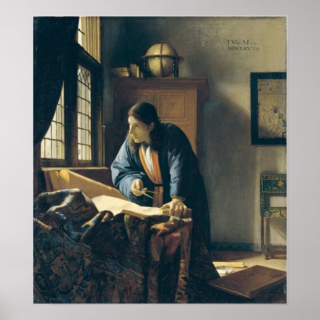 Vermeer - Der Geograf 1669 Poster (Vorne)