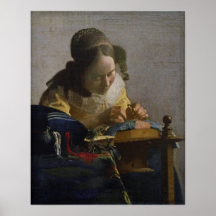 Vermeer - Der Lacemaker 1671 Poster
