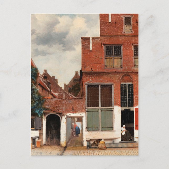 Vermeer - Die kleine Straße Postkarte (Vorderseite)