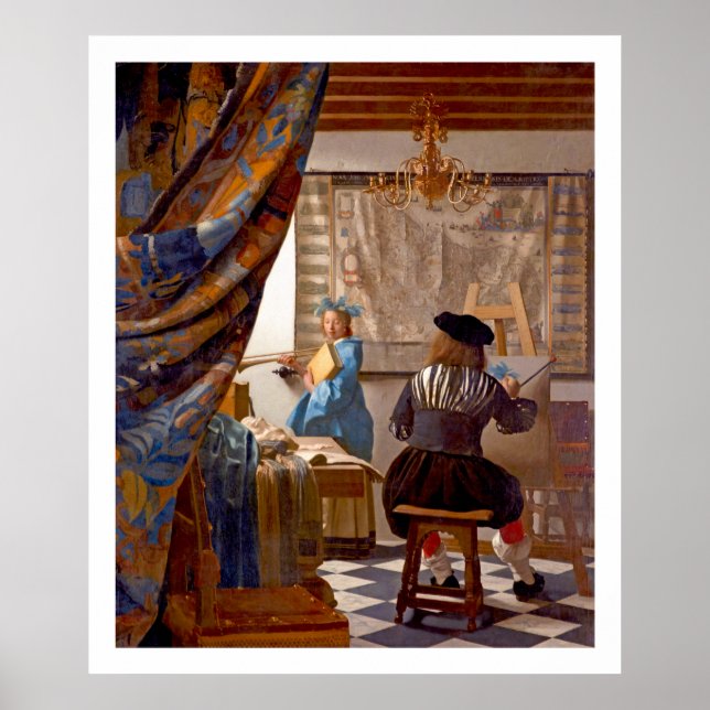 Vermeer - Die Kunst des Malens - Vintage Kunst Poster (Vorne)