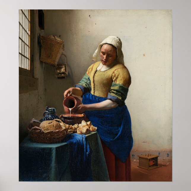 Vermeer - Die Milchmädchen 1661 Poster (Vorne)