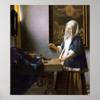 Vermeer: Frau, die ein Gleichgewicht hält