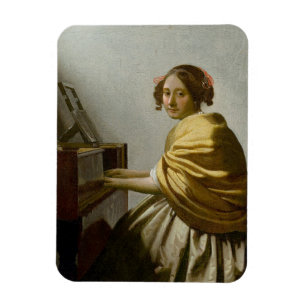 Vermeer Frauen spielen Tastatur Magnet