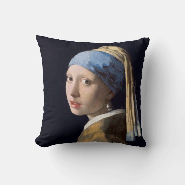 Vermeer Girl mit Perlenohrring Kissen (Vorderseite)