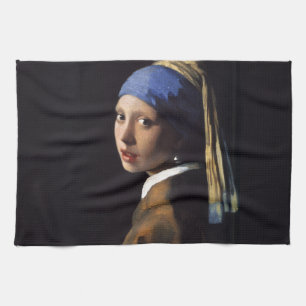 Vermeer Girl Pearl Earring Masterpiece Malerei Küchentuch