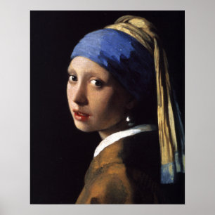 Vermeer Girl Pearl Earring Masterpiece Malerei Poster