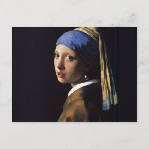 Vermeer Girl Pearl Earring Masterpiece Malerei Postkarte