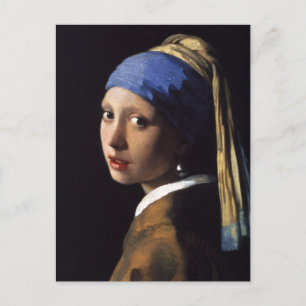 Vermeer Girl Pearl Earring Masterpiece Malerei Postkarte