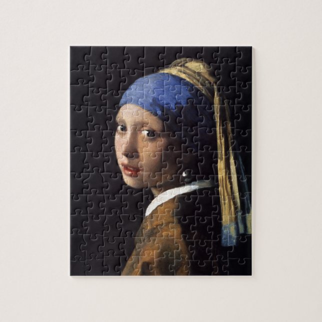 Vermeer Girl Pearl Earring Masterpiece Malerei Puzzle (Vertikal)
