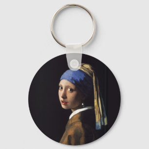 Vermeer Girl Pearl Earring Masterpiece Malerei Schlüsselanhänger