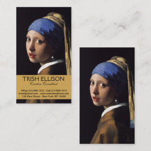 Vermeer Girl Pearl Earring Masterpiece Malerei Visitenkarte