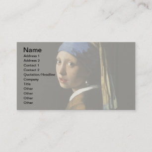 Vermeer Girl Pearl Earring Masterpiece Malerei Visitenkarte