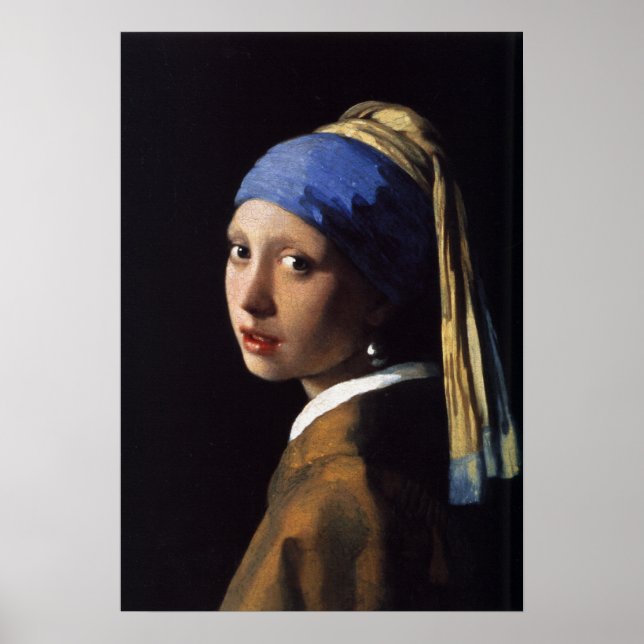 Vermeer - Girl with a Pearl Earring - Vintage Kuns Poster (Vorne)