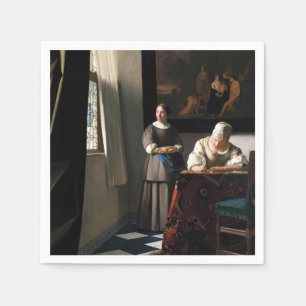 Vermeer - Lady schreibt einen Brief mit ihrer Freu Serviette