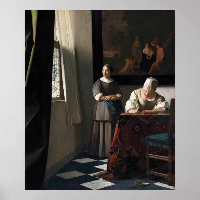 Vermeer: Lady Writing a Letter (Dublin) Poster (Vorne)