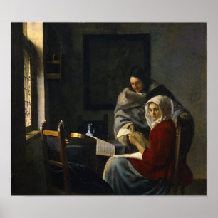 Vermeer - Mädchen bei unterbrochener Musik 1661 Poster