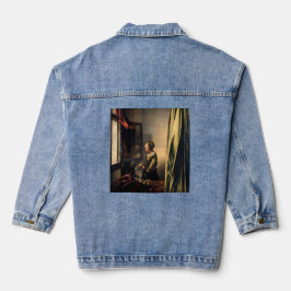 Vermeer - Mädchen, die einen Buchstaben in einem o Jeansjacke
