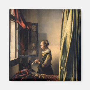 Vermeer - Mädchen, die einen Buchstaben in einem o Magnet