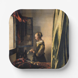 Vermeer - Mädchen, die einen Buchstaben in einem o Pappteller