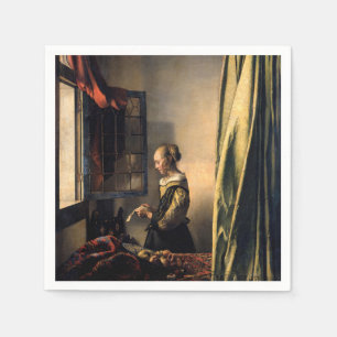 Vermeer - Mädchen, die einen Buchstaben in einem o Serviette