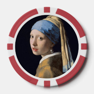 Vermeer Mädchen mit einem Perlenohrring Fine Art Pokerchips