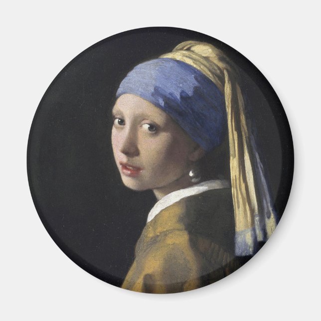 Vermeer Painting - Mädchen mit Perlenohrring Magnet (Vorne)