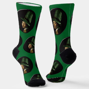Vermeer Perlenohrring Kleeblatt St. Patricks Tag Socken