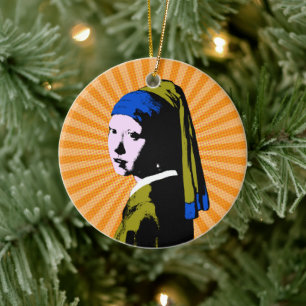 Vermeer Perlenohrring Pop Art Keramik Ornament