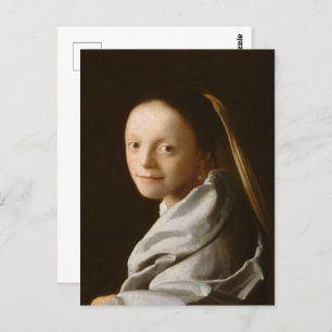 Vermeer - Porträt einer jungen Frau mit einer schö Postkarte