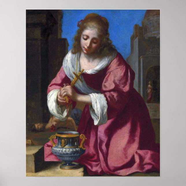 Vermeer - Saint Praxedis 1655 Poster (Vorne)
