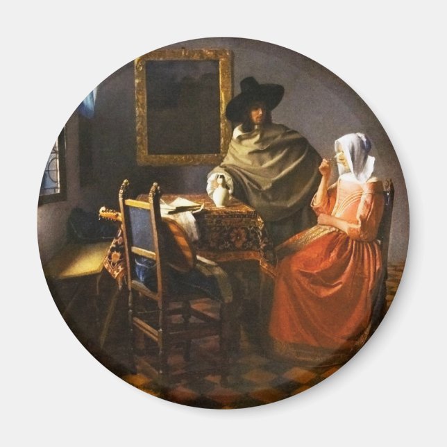 Vermeer The Glass of Wine Magnet (Vorne)