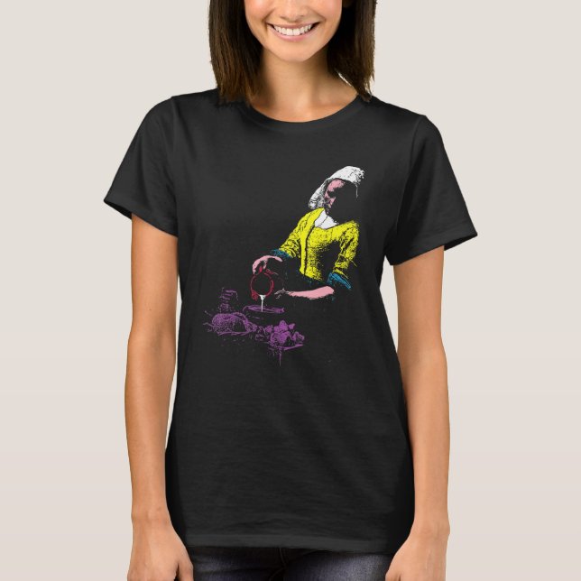 Vermeer The Milkmaid Pop 80s Pop Minimal Baroque A T-Shirt (Vorderseite)