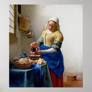 Vermeer - The Milkmaid - Vintage Kunst Poster