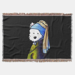 Vermeer Westie Girl Throw Blanket Decke