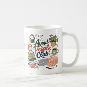 Vermeide Leute Club Cozy Introvert Vibes Kaffeetasse