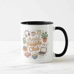 Vermeide Menschen Club Cozy Introvert Vibes Tasse