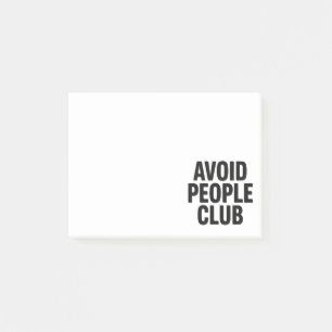 Vermeide Menschen Club Introvertierter Humor State Post-it Klebezettel