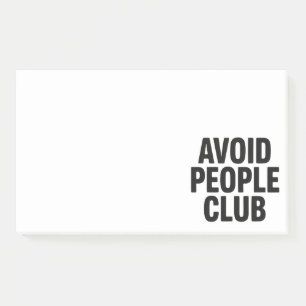 Vermeide Menschen Club Introvertierter Humor State Post-it Klebezettel