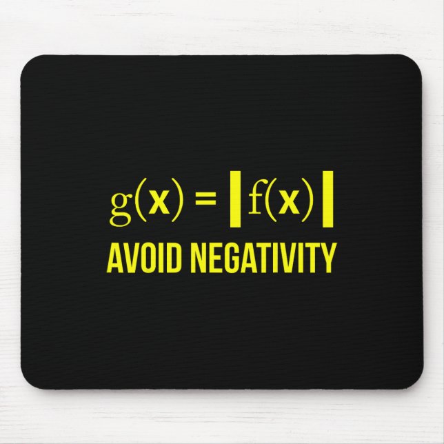 Vermeiden Sie Negativität Mathe Nerd Geek Schüler  Mousepad (Vorne)